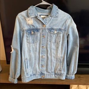 Oversized Distressed Denim Jacket